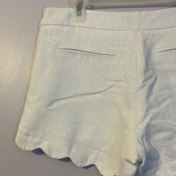 Cynthia Rowley New York White Linen Cotton Blend Scallop Hem Shorts size 4 - Picture 9 of 15